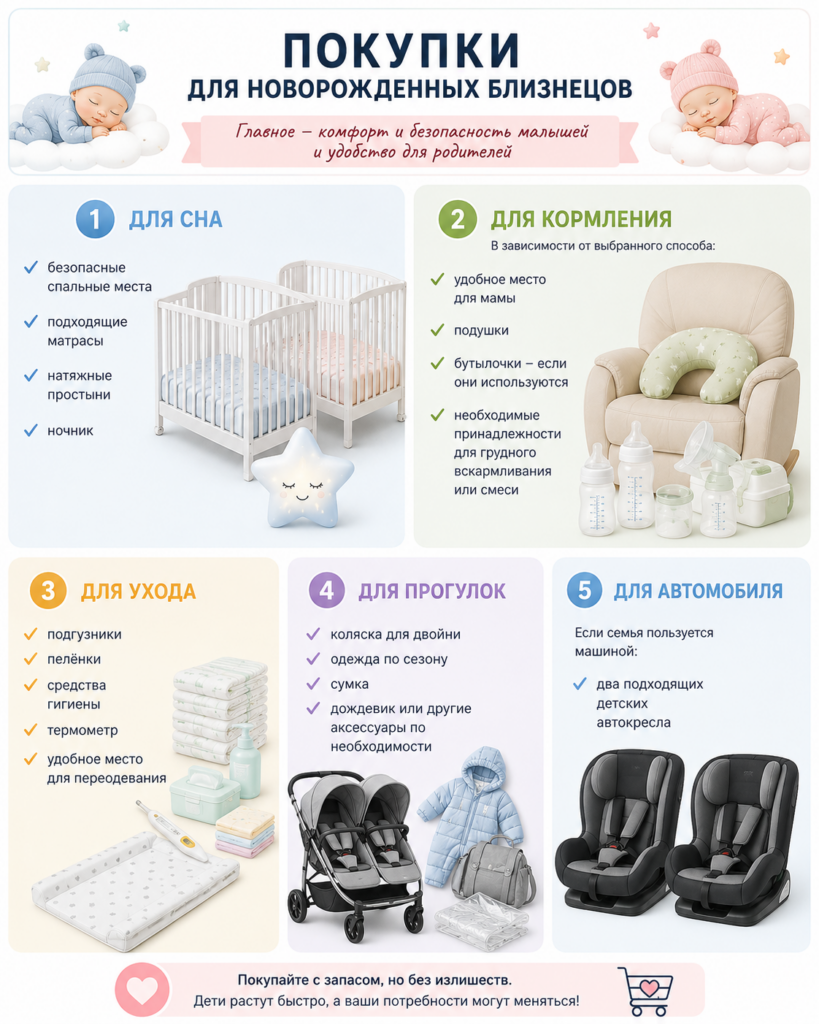что нужно родителям с новорожденной двойней